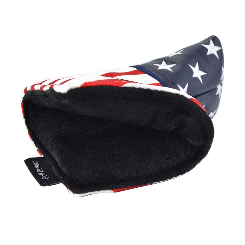 GOOACTION 1PC USA Golf Club Blade Putter Cover Magnetic Closure with Creative Stars and Stripes American Flag Pattern Synthetic Leather Patriotic Golf Head Cover
