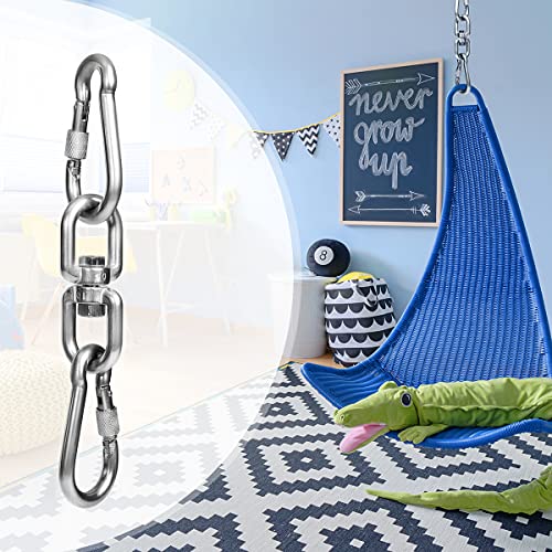 Heavy Duty 304 Stainless Steel Swivel Ring Hook with Snap Hooks - M6