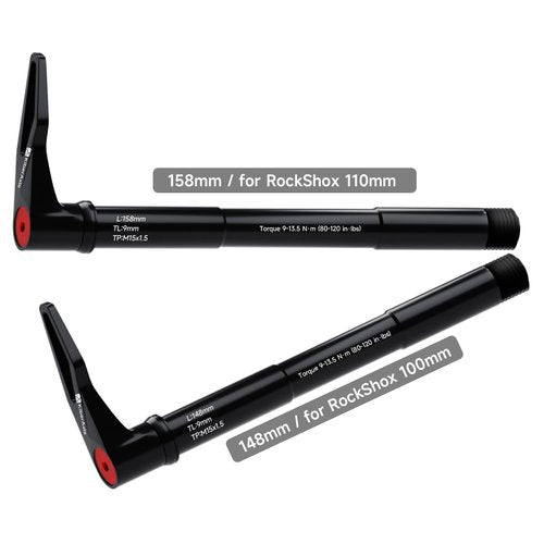 KiberAxle Quick Release Thru Axles for RockShox Fork, Aluminum Alloy Hubs Adapter Axle with Adjustable Revolve Handle 15mm x 100mm