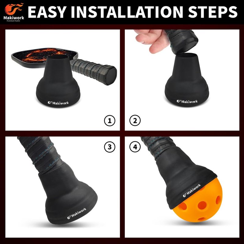 Pickleball Ball Retriever - Silicone Pickleball Grabber and Picker - Universal Suction Cup - Accessory to Pick Up Balls - Fits All Standard Paddles - Pickleball Ball Picker