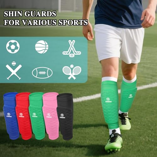 RIDBIKER Kids & Adults Soccer Shin Guards Black Medium Impact Protection