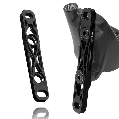 Aluminum Alloy Ultralight Disc Brake Adapter - Road Bike 140 to 160mm Conversion Kit | for Shimano | for SRAM | Bicycle Disc Brake Mount Base (Front Black)