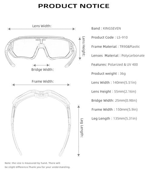 KINGSEVEN Photochromic Cycling Glasses for Men Women Bicycle Sport MTB Road Bike Polarized Sunglasses with 3 Interchangeable Lenses LS910 (C02)