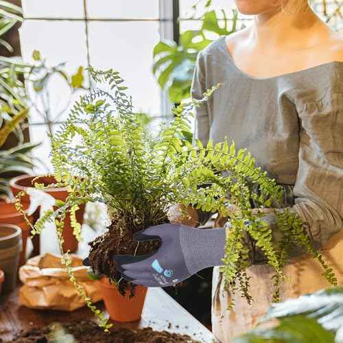 Work Gloves, Eco Friendly Spandex Liner Nitrile Coated Safety Gloves, EP2001 Grey 12 Pairs