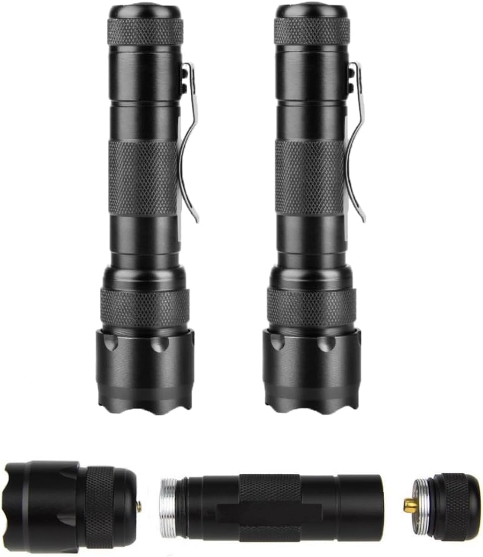 WINDFRIE LED Tactical Flashlights - 2 Pack Bright EDC Emergency Lights | Water-Resistant Handheld Design