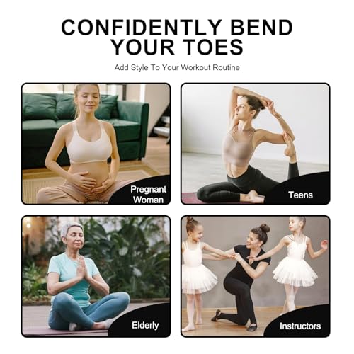 Non-Slip Pilates Yoga Socks for Women - 3 Pairs, Black+Blue+Grey, US 6.5-10