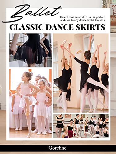 Gorchoc Toddler Ballet Wrap Skirt Medium Black Sheer Elastic Mesh Dance Skirt