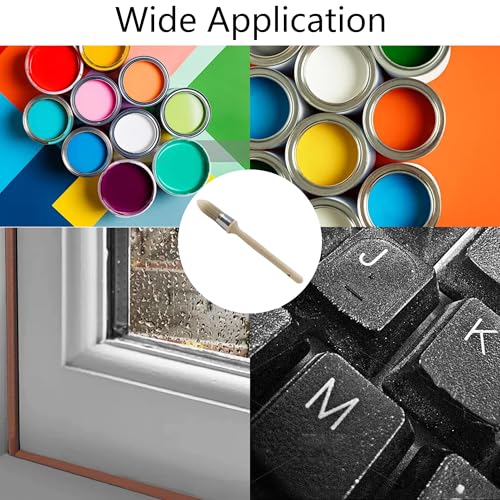 2PCS 1" Trim Paint Brushes Set, Round Edge Painting Tools with Hardwood Handle, Round Paint Brushes for Wall Detail, Baseboards