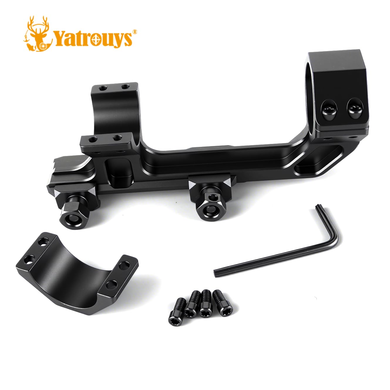 Yatrouys 30mm Cantilever Scope Mount, Offset Dual Ring One-Piece Lightweight 1.5 inch Center Height Scope Rings Mounts