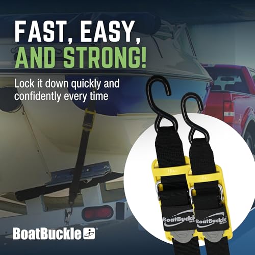 BoatBuckle Pro Series Kwik-Lok Transom Tie Downs, 2 in x 6 Ft, 2-Pack