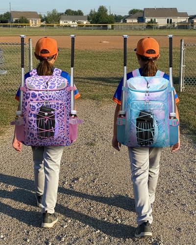 Kids Baseball Softball Bag with Shoe Compartment Light Blue 19.3"