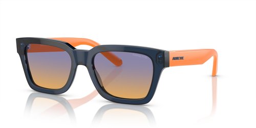 Arnette AN4334 Cold Heart 2.0 Sunglasses, Transparent Blue/Clear Fifty Orange/Dark Blue, 53 mm