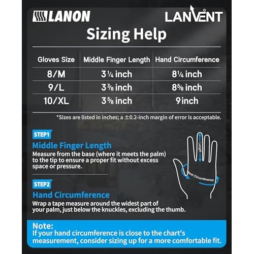 LANON Waterproof Winter Work Gloves, Moisture-permeable PU Coated£¬Warm Gloves for Freezer & Outdoor Work, Chemical & Oil Resistant, Non-Slip,Large
