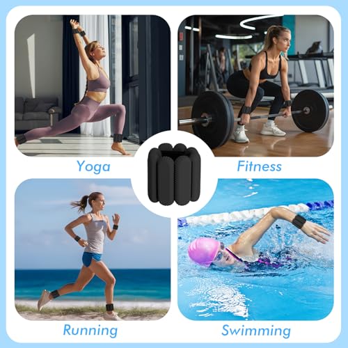 Adjustable Wrist & Ankle Weights 2lb Silicone Fitness Resistance Bands for Women Men
