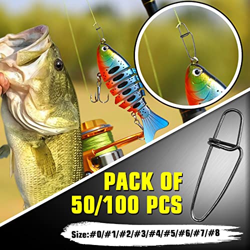 Stainless Steel Fishing Snap Kit - 35lb, 100 pcs - Black