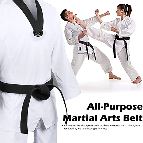 8.6ft Soft Black Martial Arts Belt for Karate & Taekwondo