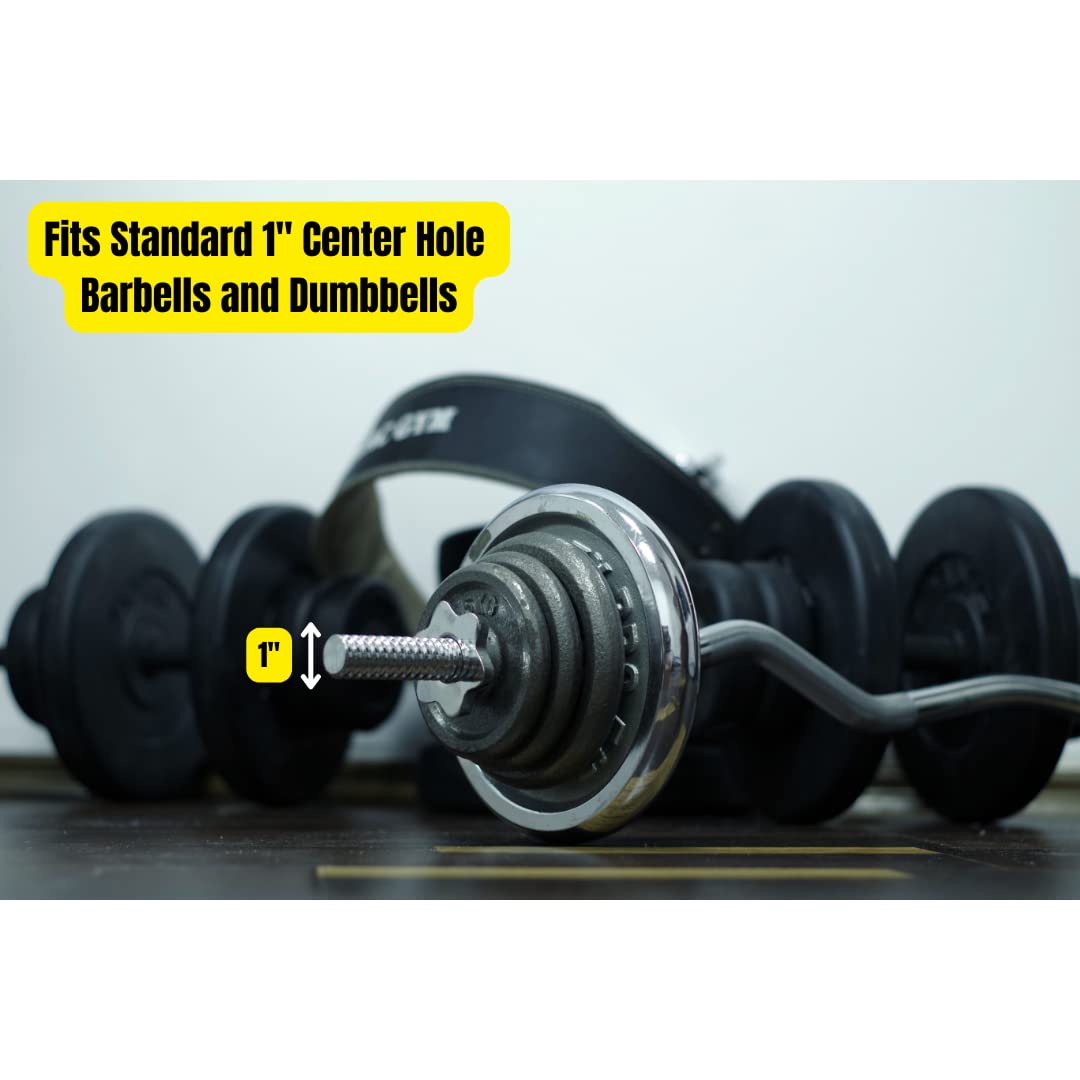 Micro Gainz 1-Inch Center Hole Standard Fractional Weights Plates Set, 8 Piece Dumbbell & Barbell Set of .50LB Plates for Strength Training and Weight Lifting, (Choose Color), Made In USA (Yellow)