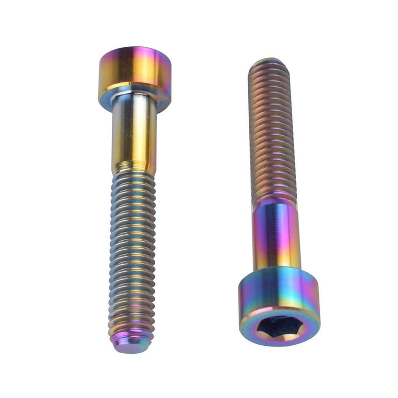 VAMUOEFL Titanium Bolts M6x35mm Allen Hex Head for Bicycle Headset Stem Top Cover Screws 5Pcs Colorful