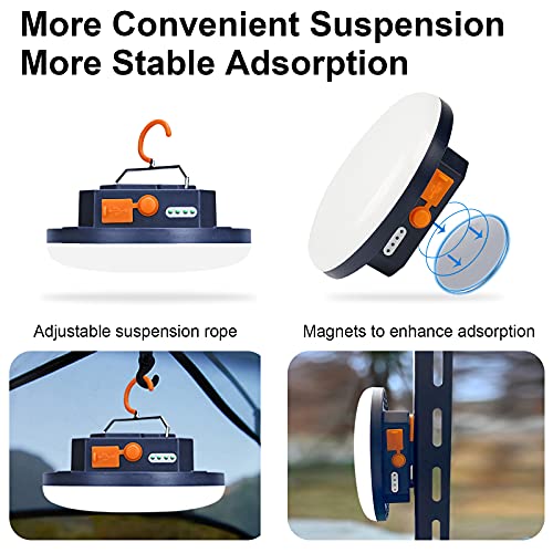 10000mAh Rechargeable Red Light Camping Light Insect Not Attract 4000LM Work Light White/Red/Pink/SOS Brightness Stepless Dimming, IP45 Waterproof Tent Light Power Failure