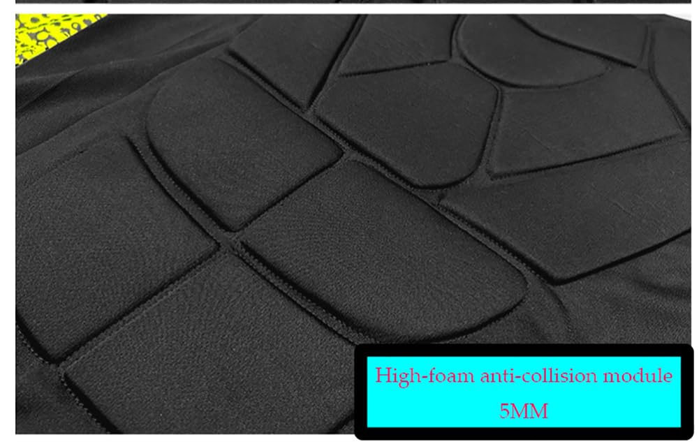 Jellybro Mens Padded Football Shirts 37-Pads Womens Protective Compression Shirt for Soccer Rugby Volleyball Ball (Black, Small)