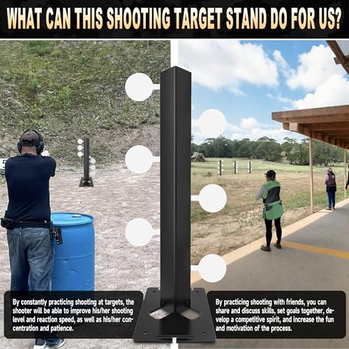 Metal Swing Shooting Target Stand with 6 Steel Plates - Double-Sided