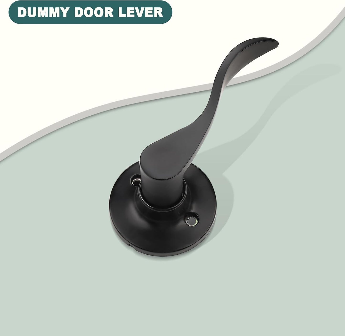 Black Privacy Door Levers - 6 Pack Keyless Modern Wave Handles for Bedrooms