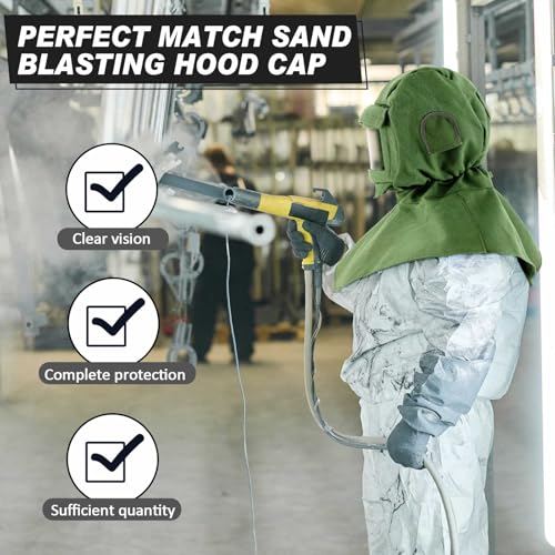 Kingdder 5 Pcs Sandblasting Hood Replacement Lens Clear Face Shield PC Visors Peel off Lens Cover for Painting Dusting Grinding