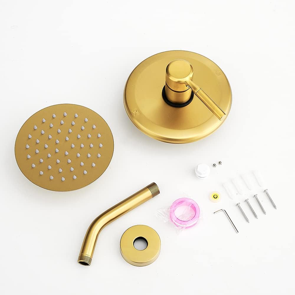 High Pressure 6-Inch Rain Shower Head & Faucet Set with Valve - Modern Bathroom Fixtures