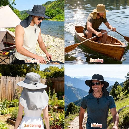 Wide Brim Sun Hat with Neck Flap | UPF 50+ UV Protection, Adjustable & Water Resistant