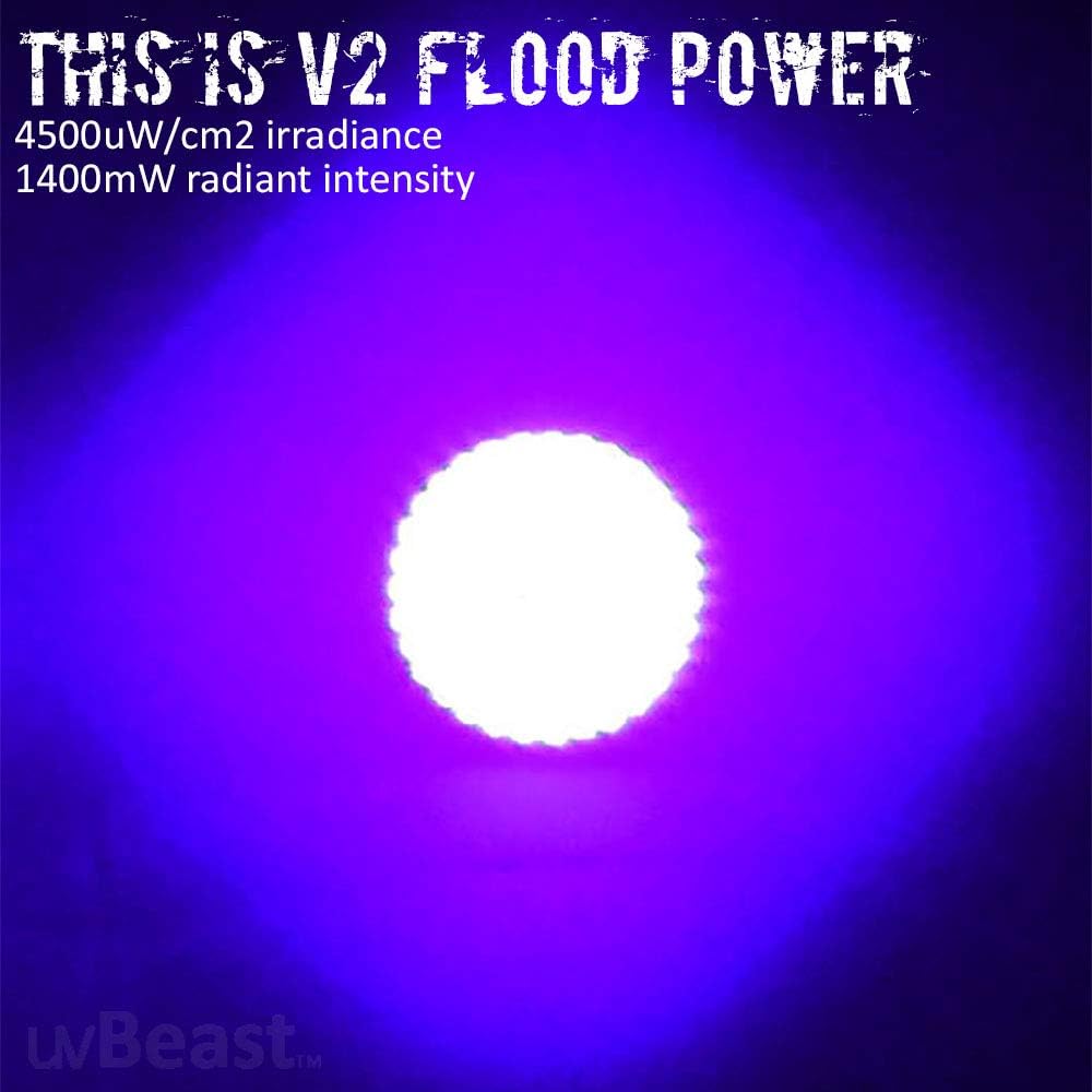 High-Definition UV Flashlight - uvBeast V2 Black Light with Flood Effect 385-395nm for Home & Commercial Use