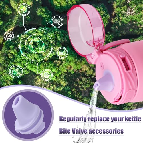 4-Pack Silicone Bite Valve Replacements for Water Bottles - Purple