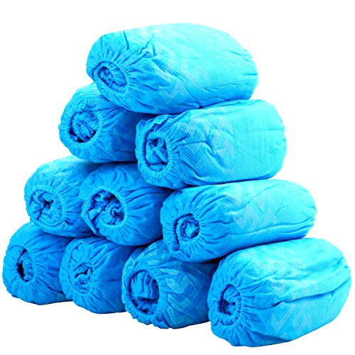 X-Large Premium 500 Pack(250Pairs) Disposable Boot & Shoe Covers - Durable, Water Resistant, non-slip, non-toxic, Recyclable, blue, stretchable fits US Men Size 11 and UP