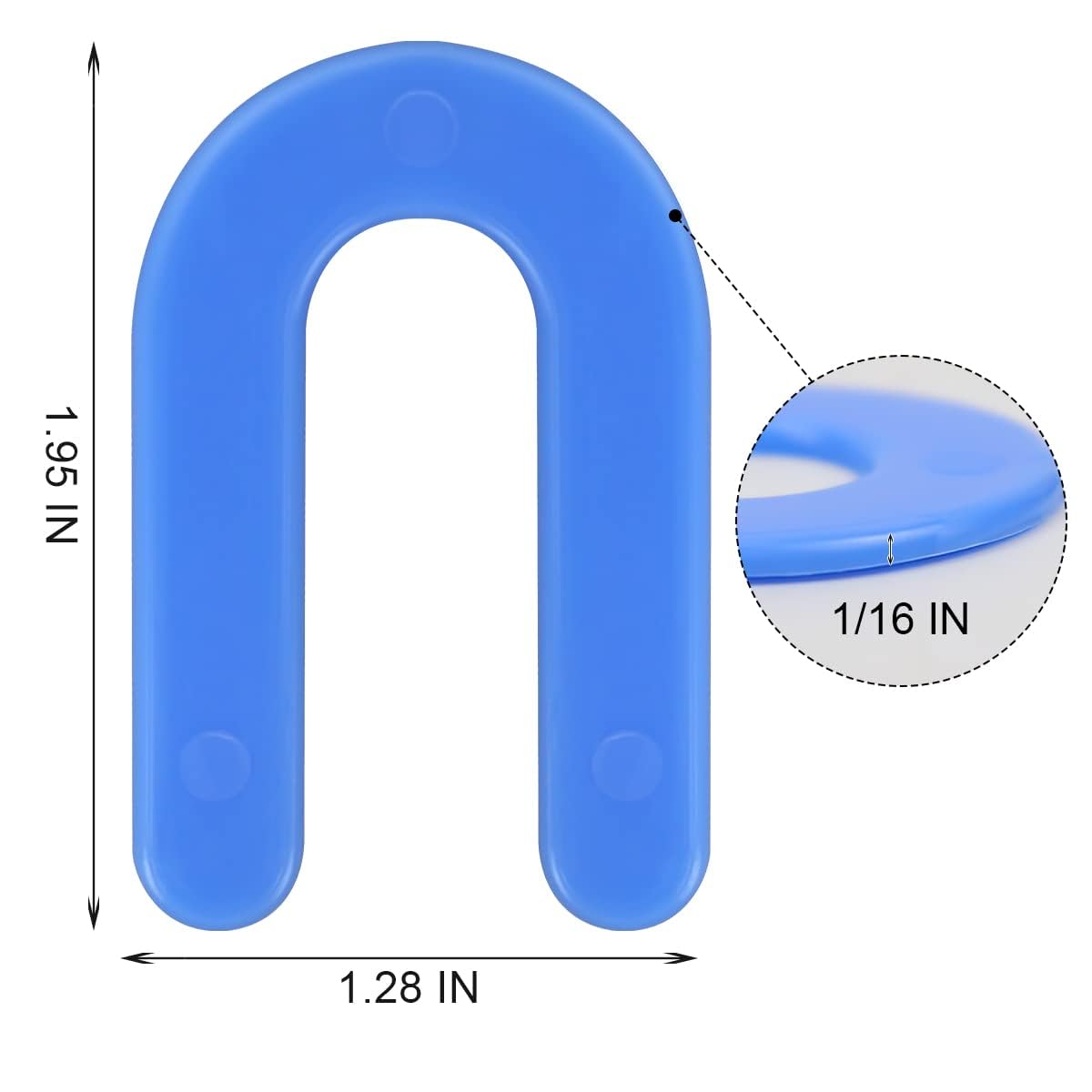 DGSL Tile Leveling System Tile Spacers 1/16 Inch, 500 pieces Horseshoe Shim U Shape Plastic Tile Leveling Clips for Various Types of Tile Leveling (Blue)