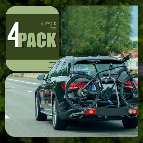 4-Pack Adjustable Bike Rack Straps - 24-Inch Durable Nylon Wheel Tie Downs
