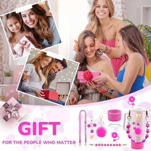 Stanley Cup Accessories Set - Rose Water Bottle Straps & Charms