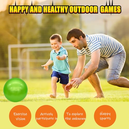 Green 6-Inch Inflatable Bouncy Balls Set of 6 for Kids Indoor & Outdoor Play
