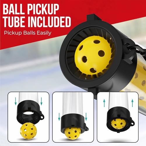 Tennis & Pickleball Hopper with Pickup Tube - 2-in-1 Set