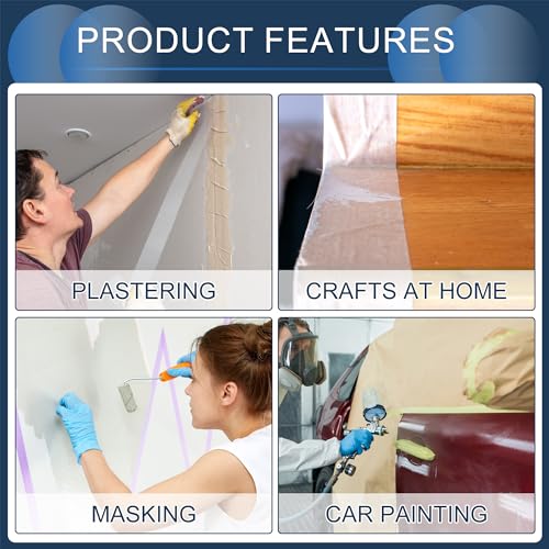 Masking Tape, 1 Inches x 60.1 Yards DIY Car Auto Paint Painters Tape Orange, 1 Pc