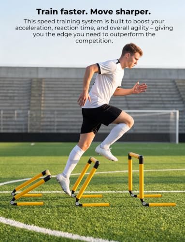 GHB 5 Pack Adjustable Speed & Agility Training Hurdles for Athletes