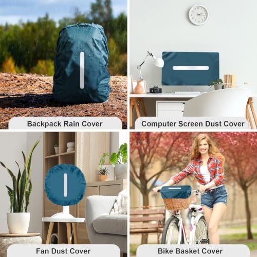 Waterproof Backpack Rain Cover - Reflective Rucksack Cover, L Size (45L-55L) - Sea Blue
