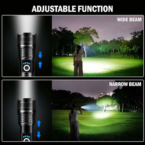 Led Flashlights High Lumens Rechargeable 2 Pack, 99000 Lumen Super Bright Fashlight with 5000?Ah ¥Âattery, Waterproof Powerful Flash Light Multifunctional Flashlights for Home Camping Hiking