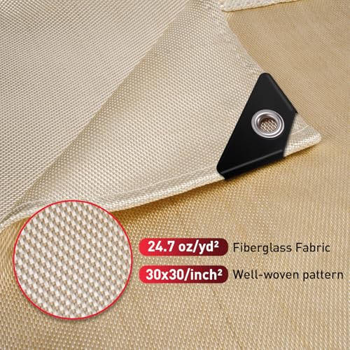 Fiberglass Welding Blanket 6x8 ft - 1022 ¡ÆF High Temp Insulation Blanket, 850 GSM Heavy Duty Fire Resistant Blankets, Heat Resistant Fabric for Industrial, Smoker, Camping, Grill