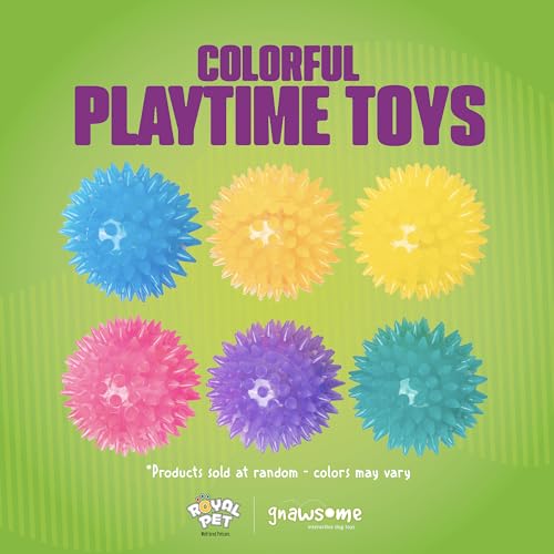 LED Squeaky Dog Toy - Spiky Football Ball 2.5" - Multicolor