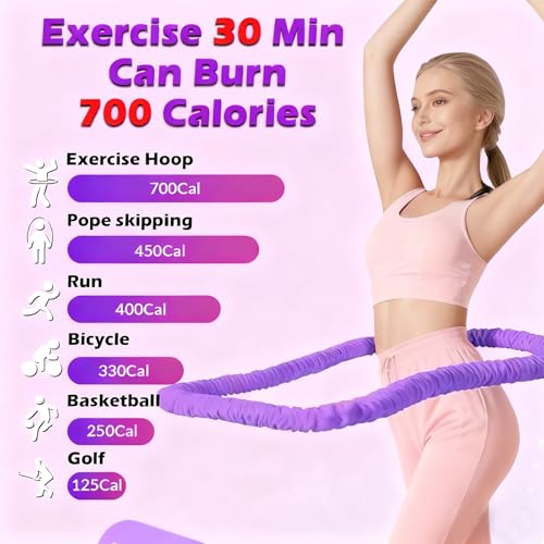 3 lbs Soft Weighted Hoop - Fat Burning & Waist Toning - Purple