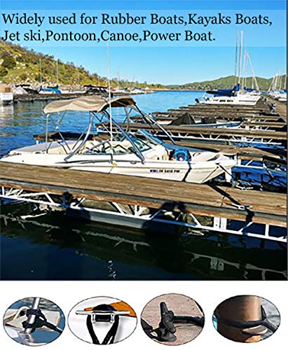 DockMoor Black 4-Pack Bungee Dock Lines for Boats — 4 ft to 5.5 ft, 2400 lbs