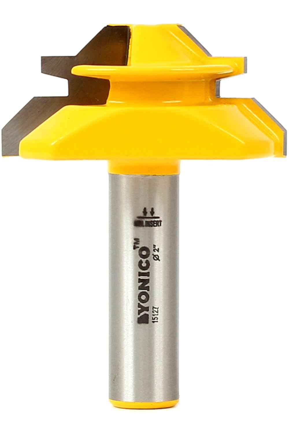 YONICO 45° Lock Miter Router Bit Set – 3 Bits, 1/2-Inch Shank for Precision Joinery