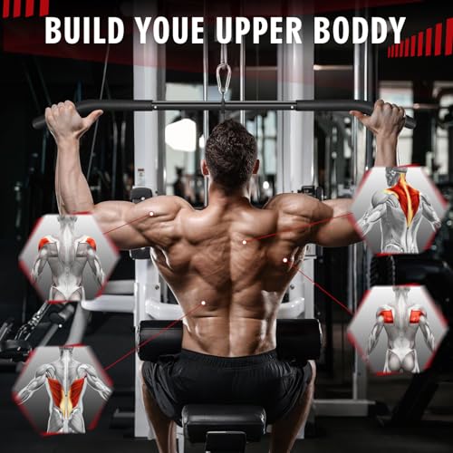 39.7'' Lat Pulldown Bar with 360° Rotation for Cable Machines
