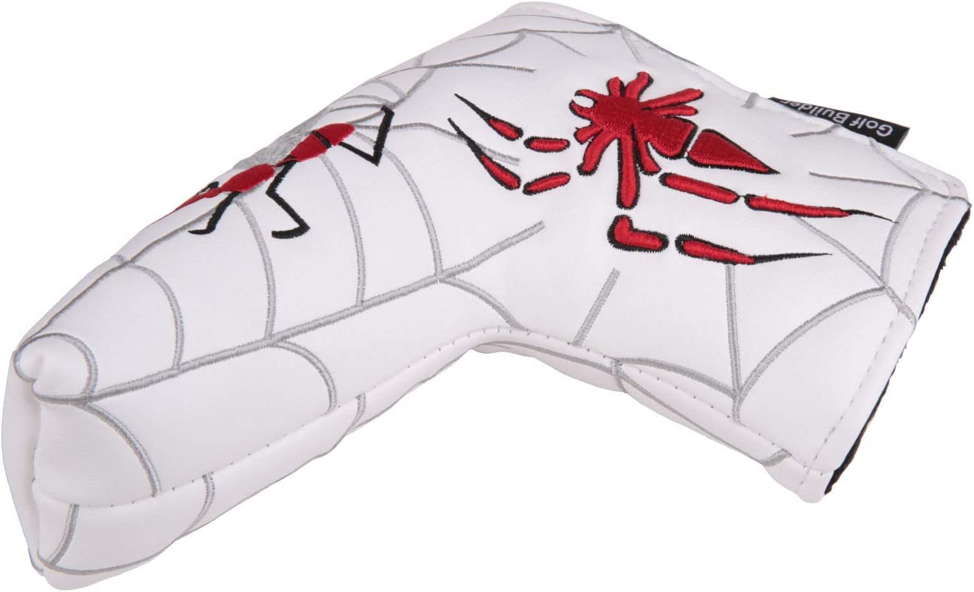 Topblux Golf Putter Headcover Covers Cover for Blade Putters, Spider Embroidery Blade Putter Headcovers with Magnetic Closure (White)