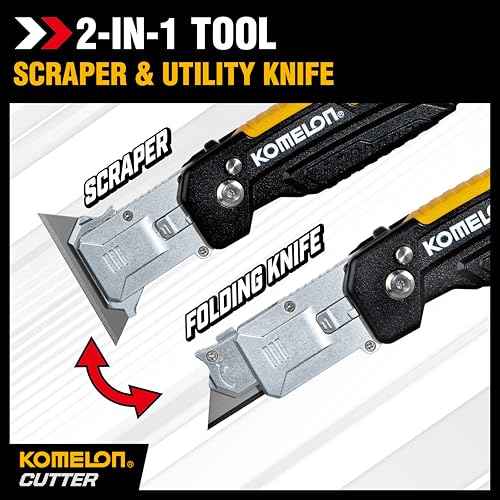 Komelon Folding 2-N-1 Utility Knife & Scraper