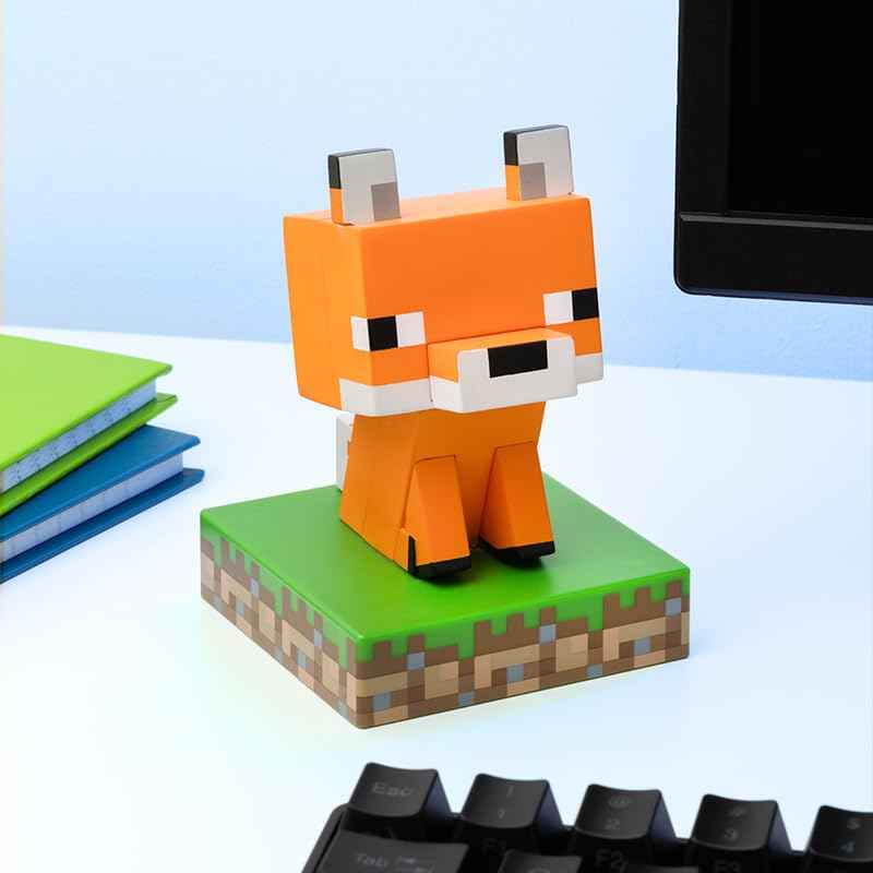 Paladone Minecraft Officially Licensed Fox Free Standing Desk Light, Gaming Room Decor and Merchandise for Boys and Girls, Nightlight Gift Accessory for Playroom and Bedroom